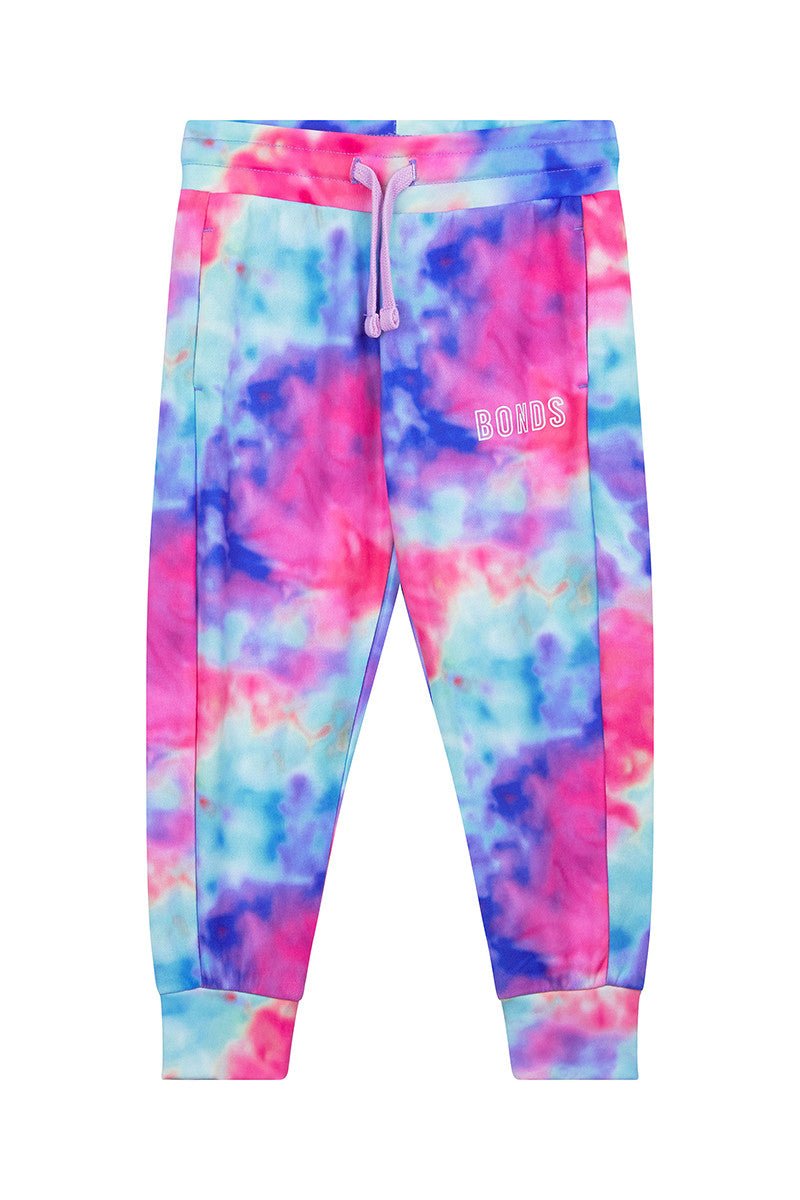 BONDS BABY DIGI SWEATS TRACKIE PANTS Rainbow Tie Dye