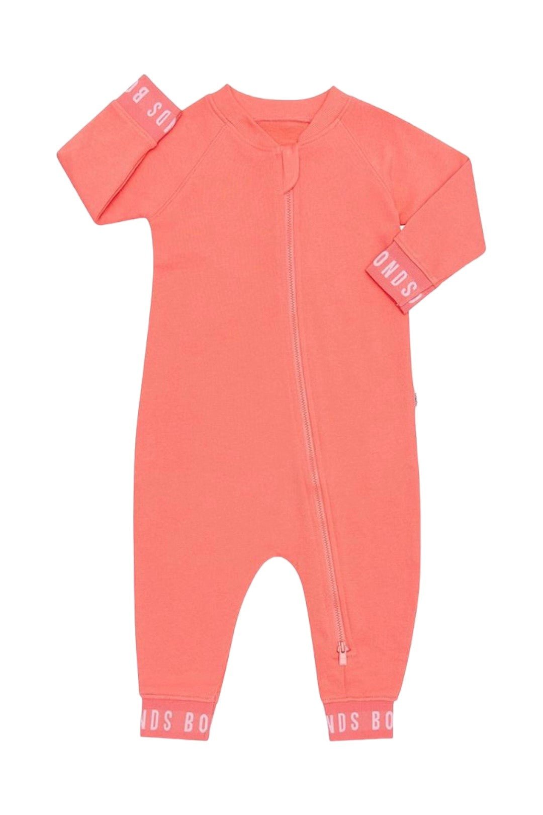 BONDS LOGO FLEECE ZIPPY WONDERSUIT LONG SLEEVE Salmon Dance