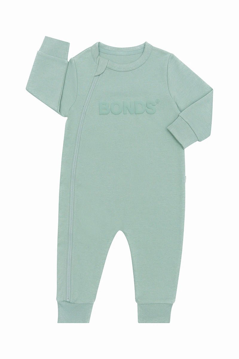 BONDS TECH SWEATS ZIPPY WONDERSUIT LONG SLEEVE Misty Sage – Kids