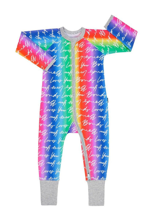BONDS PRIDE ZIPPY WONDERSUIT LONG SLEEVE Bonds Loves You – Kids