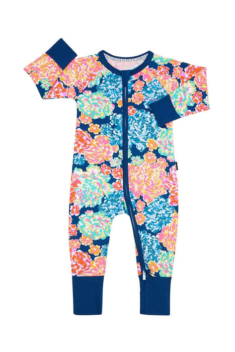 BONDS ZIPPY WONDERSUIT LONG SLEEVE Earth Angel Floral Cotton