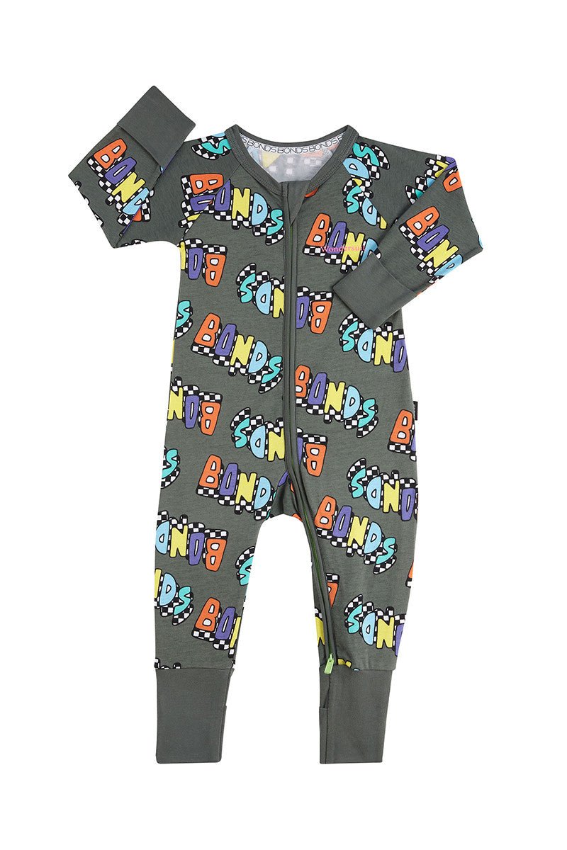 BONDS ZIPPY WONDERSUIT LONG SLEEVE - Racing Logo Dinosaur – Kids Outlet ...